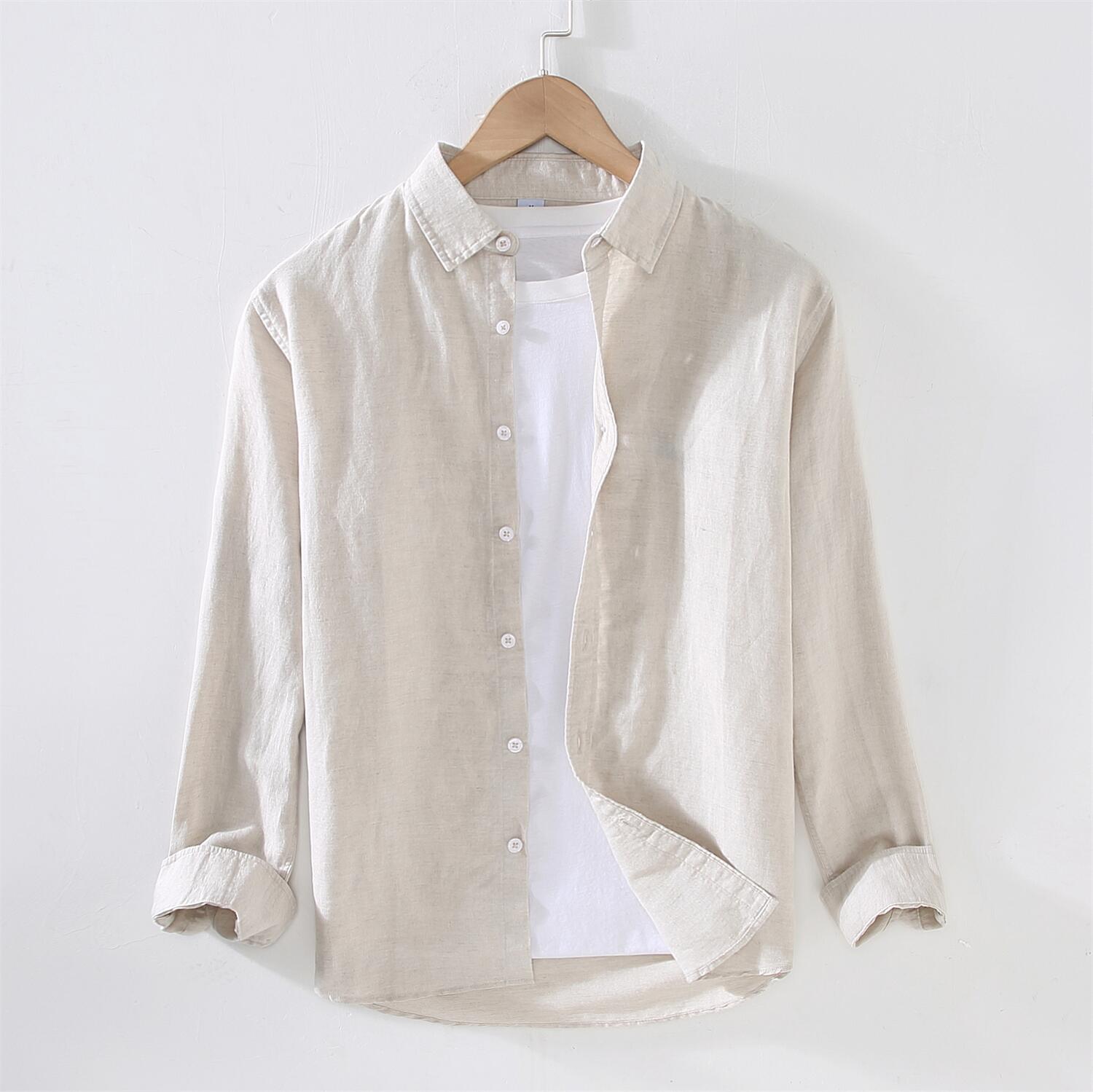 Long Sleeve Cotton Linen Casual Shirt