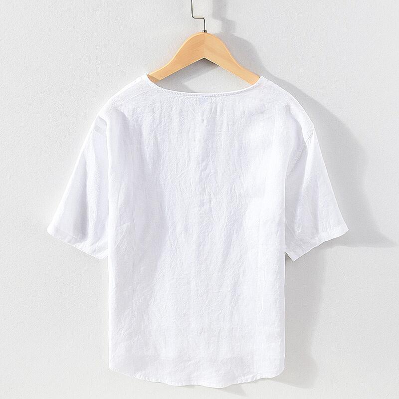 Linen Short Sleeve Shirt - Loose Fit