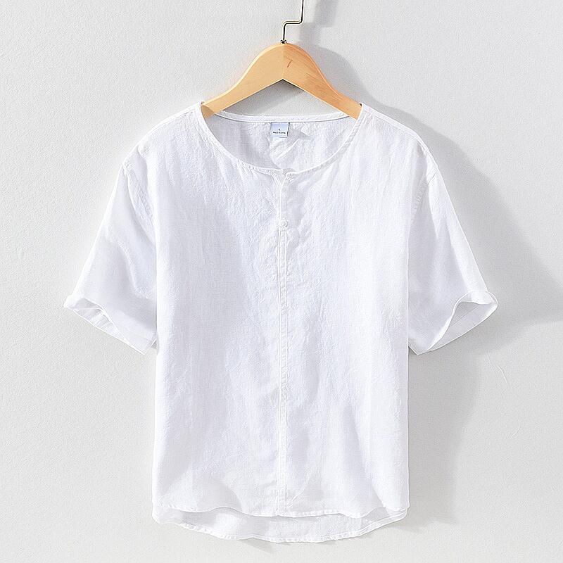 Linen Short Sleeve Shirt - Loose Fit