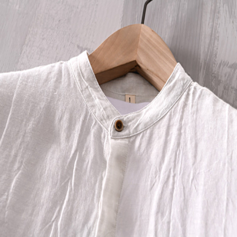 Vintage Linen Long Sleeve Shirt - Loose Fit