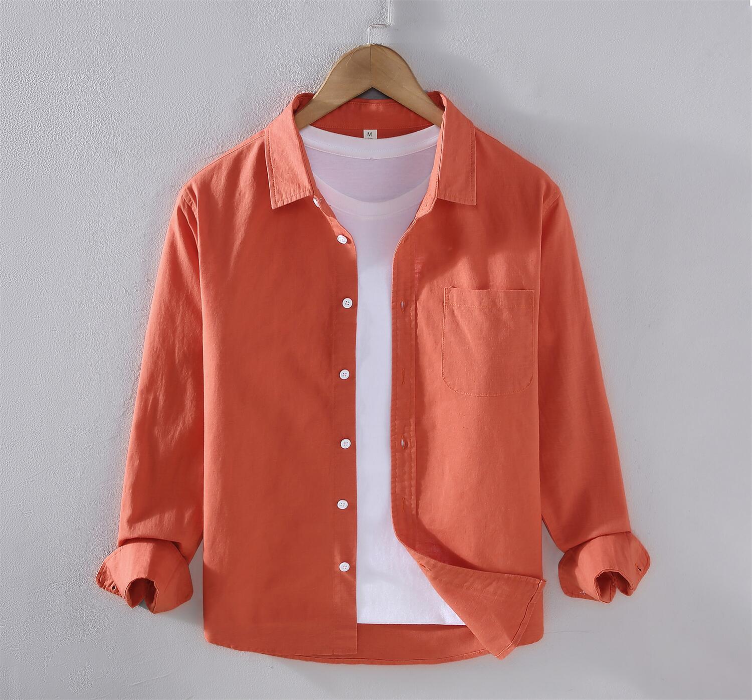 Retro Linen Cotton Long Sleeve Shirt