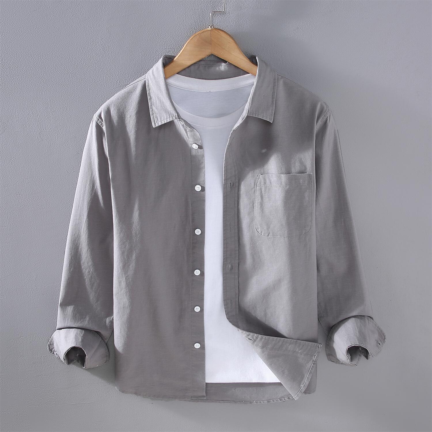 Retro Linen Cotton Long Sleeve Shirt