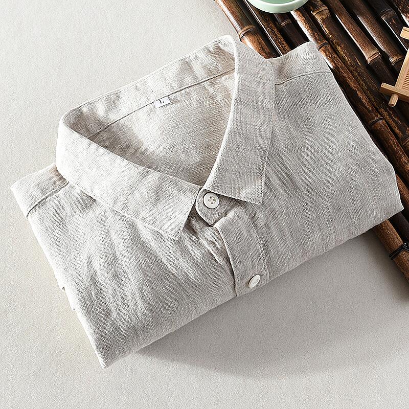 Pure Linen Long Sleeve Casual Shirt